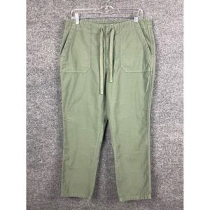 J. Crew Utility‎ Pants Women's 8 Green Drawstring Elastic Waist Straight Leg
